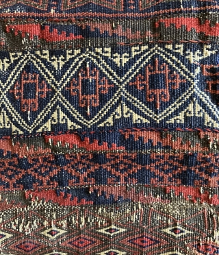 Baluch Salt Bag.  Old, 19th century flatwoven bag. Likely from Afghanistan. This is a very good example, fine and a cut above most others.   There is a subtle design  ...