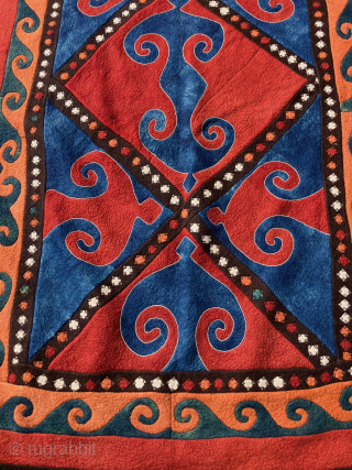 Kirghiz pieced felt. Uzbekistan, 19th century.  This felt is in perfect condition with all natural dyes.  I sold this about twenty years ago to a collector and it has recently  ...