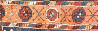 East Anatolian rug with medallions. 1st half of the 19th century or before. Three serrated medallions on a blue field. Missing minor border at top and bottom. Original selvedges. Beautiful even weave.  ...
