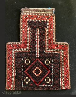 Baluch pile salt bag.  This piece is in full pile on both faces.  It was opened up at some point.  It is 46 x 17 inches as opened.   ...