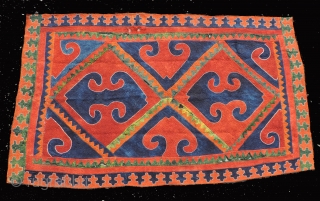 Khirgiz pieced felt. 19th century.  All dyes are natural.  It has beautiful felting that retains a nice patina and texture to the wool.  This piece has been in storage  ...