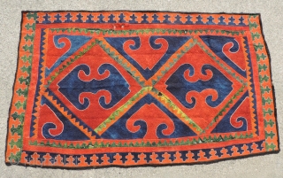 Khirgiz pieced felt. 19th century.  All dyes are natural.  It has beautiful felting that retains a nice patina and texture to the wool.  This piece has been in storage  ...