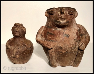 Arte Primitivo. Two Pre-Columbian ceramic effigy vessels from the South Central Andes. Of unknown origin, these vessels have a decidedly more primitive look that distinguishes them from other Lake Titicaca Basin ceramics.  ...