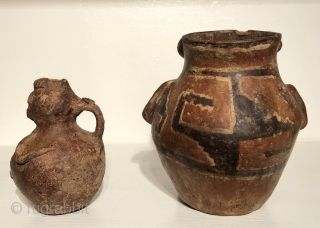 Arte Primitivo. Two Pre-Columbian ceramic effigy vessels from the South Central Andes. Of unknown origin, these vessels have a decidedly more primitive look that distinguishes them from other Lake Titicaca Basin ceramics.  ...
