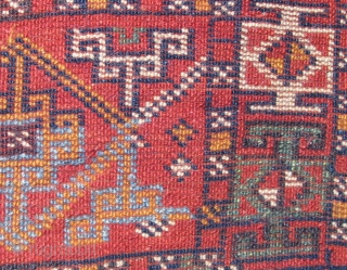 Turkish Turkmen Torba-sized Bag.  19th century.  Seen one of these before?  27x 16 inches, 27 x 33 opened out           