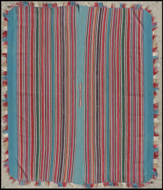 Colors! Cloth!  19th century Aymara poncho half.  Incredible color and weave with a supple handle and drape that is only seen in the finest Aymara warp-faced weavings. In excellent condition,  ...