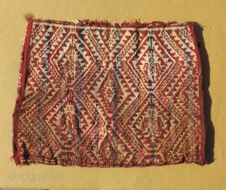 Pre-Columbian 'Chuspa' - Bag for holding coca leaves.  Northern Chile - A.D. 1100 - 1470. Alpaca fiber complementary warp faced weave.  Size: 8 x 10 inches.  Images shot in  ...