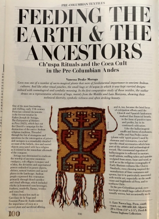 This is a good thing! Published in Hali 100, page 113, plate 13 ( pictured before cleaning and conservation).  The article, titled Feeding The Earth & The Ancestors,  is an  ...