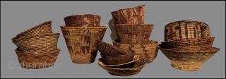 A group of ancient Andean baskets -  all were woven more than 1000 years ago and at more than 12,000 feet above sea level. Additional images and details available upon request.  ...