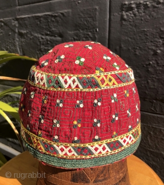 Central Asian hat.  Possibly Chodor, but not sure.  Images of hat were shot in shade and full sun for comparison.  Size 7 H x 10 inches in diameter.   ...