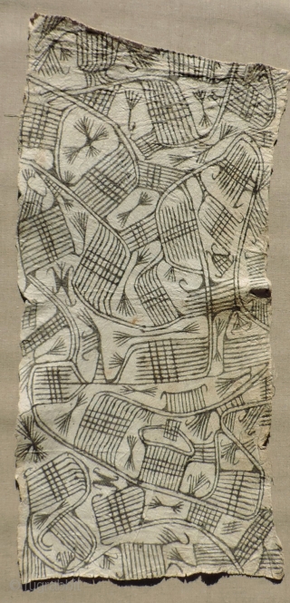 Three very interesting Pygmy bark cloth drawings.  These beaten barkcloth drawings were made by the Mbuti people of the Congo region of Africa.  The Mbuti are among the oldest indigenous  ...
