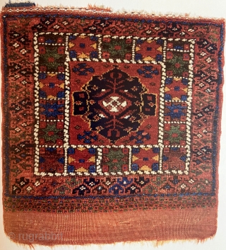 Basically one of the very best!  Spectacular color and strong artistic appeal.  Based on its design this bag face is likely a Shakak Kurdish weaving. The Shakak Kurds were known  ...