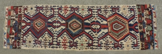 White Ground Anatolian Kilim.  The strong animated design of this old Hotamis kilim is explosive, but well balanced.  There are areas on both selvedges that are intact indicating the piece's  ...
