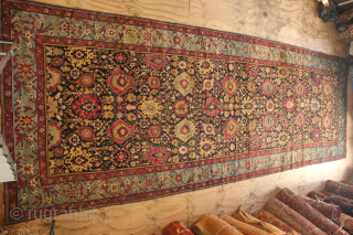 Huge Harshang Karabagh kelleh in full pile. 6'10" x 19'2"                       