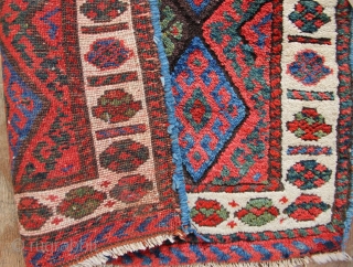 Antique Jaf Kurd bagface in full, full pile with lovely all natural dyes. 2'0" x 2'0"                 