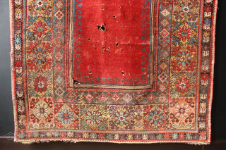 Early 19th century colourful Mudjur prayer rug 4' x 6'                       