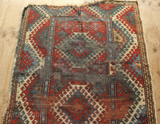 Lovely old 'eye-dazzler' wreck from the late 19th century. Still has great energy and presence. Enjoy as is.... 4'3" x 9'4"            