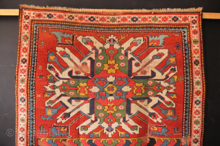 Late 19th century Caucasian Chelaberd Kazak, or Eagle Kazak. 4'8" x 6'4"/ 143 x 193cm
Very nice colour.
email: jamescohen50@hotmail.com
whatsapp: +44 7747 610 248           