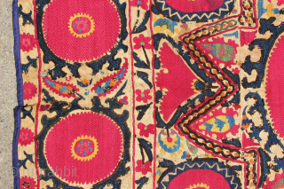 Richly coloured Uzbek embroidery circa 1850 184 x 282cm / 6'4" x 9'6"                    