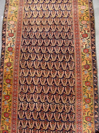 Fabulous quality Antique North West Persian runner circa 1860. 5m x .95m or 16'3" x 3'2". The best quality of wool, soft and glossy yet prickly to the touch when brushed against  ...