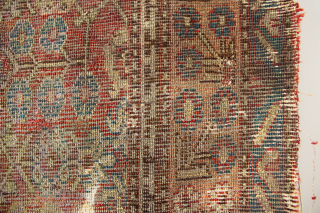 Early 19th century Khotan carpet fragment. Has glue on the back. 2'6" x 5'6" / 76 x 169cm               