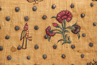 17th-18th century Gujarati embroidery. See V & A The Collections for similar. Mounted, size approximately 25 x 50cm / 10" x 20"           