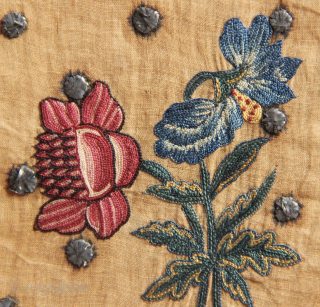 17th-18th century Gujarati embroidery. See V & A The Collections for similar. Mounted, size approximately 25 x 50cm / 10" x 20"           