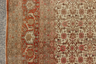 Antique Tabriz with wonderfully decorative colours and subtle allover design. Showing light wear but clean, strong and ready for your floor.
296 x 386cm / 9'7" x 12'6"
You can reach me at +44  ...