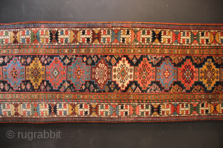 Antique Kurdish runner in excellent pile, with all natural dyes. 105 x 412cm / 3'5" x 13'5"                