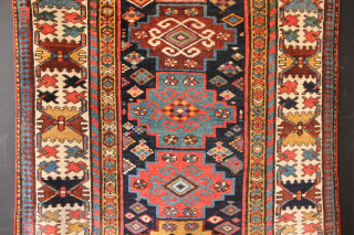 Antique Kurdish runner in excellent pile, with all natural dyes. 105 x 412cm / 3'5" x 13'5"                