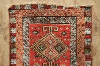 Sivas Yastik circa 1850 with glowing natural dyes and super soft wool. 2'3" x 3'0" / 70 x 90cm              