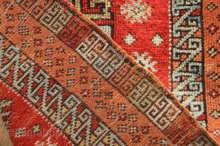 Sivas Yastik circa 1850 with glowing natural dyes and super soft wool. 2'3" x 3'0" / 70 x 90cm              