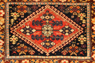 Extra large Afshar cargo bag. Beautiful colour and great, glossy wool. approx 100 x 80cm / 3'3" x 2'10"              