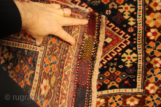 Extra large Afshar cargo bag. Beautiful colour and great, glossy wool. approx 100 x 80cm / 3'3" x 2'10"              