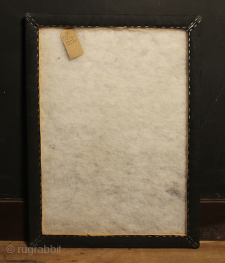 Mid 19th century Silk Jajim fragment, professionally mounted. size approximately 59 x 84cm / 2'0" x 2'9"                