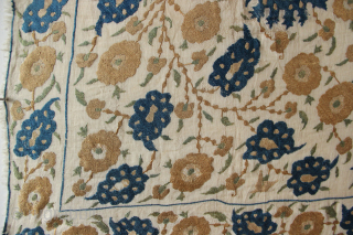 Ottoman Bohce circa 1800 82 x 85cm in excellent condition. Slight damage to ground which has been couched over in a few small areas in the centre. Doesn't distract from the beautiful  ...