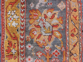 Two beautiful Oushak border fragments each 2'5" x 7'10" / 74 x 238cm                    