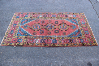 Antique Bakshiash rug 3'0" x 5'7" in good original condition. No repairs,  light wear.                  