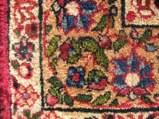 Kerman signed small rug 3' 0" x 5' 5"

Probably circa 1925-1935.  Great condition throughout.  I have had the edges  re-wrapped in places since the photos were taken.  The  ...