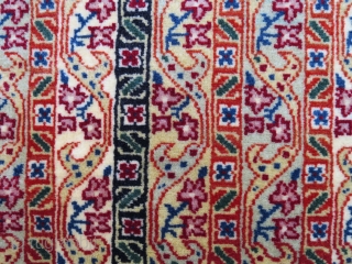 Erivan (Yerivan) Gendje(?) Pattern

Size 3' 1" x 5' 1".  Full pile condition; had been hanging on a wall for many years. Very finely knotted with soft/silky wool. I have had it  ...