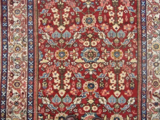 Sultanabad rug, 4' 2" x 6' 9".  Probably circa 1930's or 1940's is my best guess.  Overall very nice condition.  Ends and sides are 100% intact and nicely secured.  ...