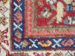 Sultanabad rug, 4' 2" x 6' 9".  Probably circa 1930's or 1940's is my best guess.  Overall very nice condition.  Ends and sides are 100% intact and nicely secured.  ...