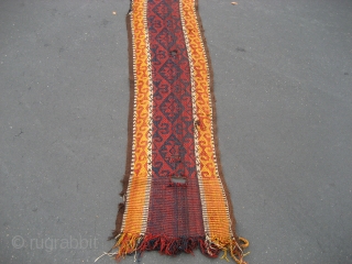 Tent band(?) Kurdish?  Turkish?  Whatever it is, it's a big one at 1' 6" x 43+ feet long.  Fresh from a San Francisco area estate.  Colors look veggie  ...