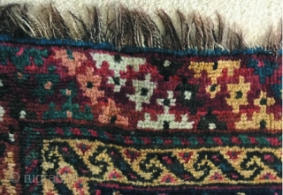 Very tribal Afshar rug with good zoomorphic designs and a very interesting 
outer border. Decent pile, all natural colors and nice silky wool.          