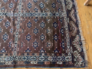 SOLD Antique Yomud Engsi Ca 1900.
Some fading consistent with age and use.
In excellent condition for age.
5'5"x4'8"                 