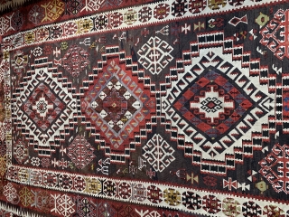 A rare Shirvan Kilim circa 1900-10

Perfect in every way!

Detailed Micro abrash within icons!

81 inches x 115 inches

Please request more photos if you wish.

Price includes shipping within US.      