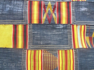 Ghana, ashanti people, "kente" textile, good condition, c. 1970, 285 x 178 cm                    