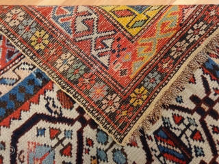https://jessiesrugs.com/caucasian-rugs/1190-antique-oriental-rug-3-8-x-5-1-ivory-caucasian-daghestan.html

This antique Caucasian Daghestan rug is in good condition. The design features a beautiful all-over pattern set in an ivory field with red and blue highlights. There is some wear on the  ...