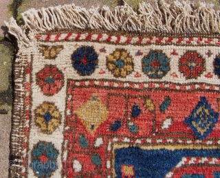 NW Persian bagface with striking classic memling gul containing 8 pointed star in the field and animals in the 4 corners. All good colors. Wool pile on cotton warps and wefts. Some  ...