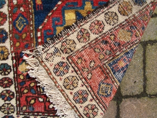 NW Persian bagface with striking classic memling gul containing 8 pointed star in the field and animals in the 4 corners. All good colors. Wool pile on cotton warps and wefts. Some  ...